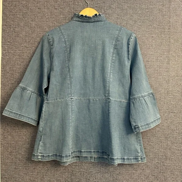 Denim Cinched Waste denim Shirt - Studio Park - Picture 4 of 4